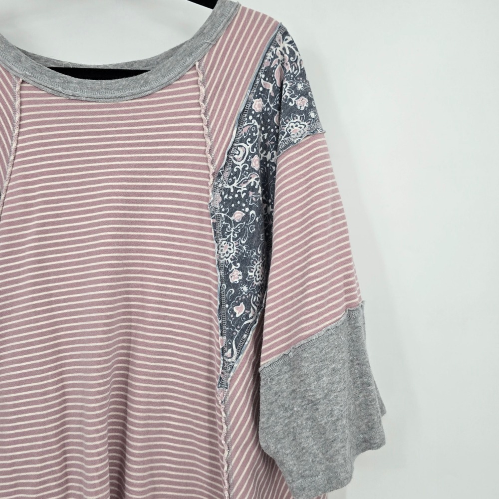 Striped Pink Patchwork Women’s Top - Picture 5 of 9